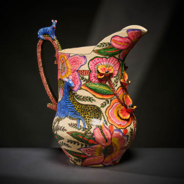 Ardmore Ceramic Studio; Zebra and flower jug