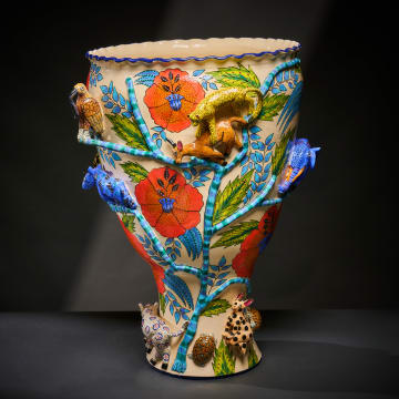 Ardmore Ceramic Studio; Vase with animals and flowers