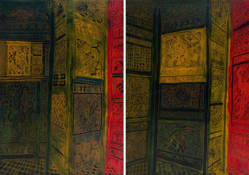 Andrew Verster; Interior with Screens, two