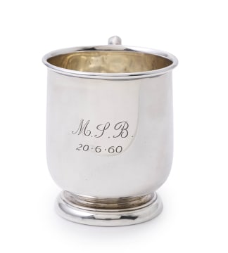 A George V silver christening mug, Sir John Bennett, London, 1932