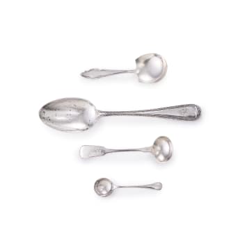 Four miscellaneous English silver spoons, various makers and dates