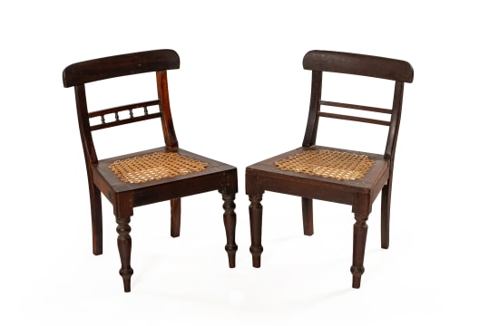 Two Cape stinkwood Regency children's chairs, South Africa, 19th century