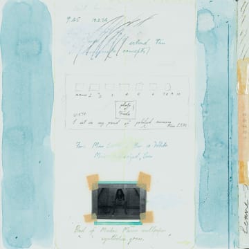 Nina Romm; Abstract Collage with Text