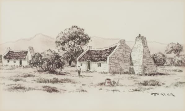 Otto Klar; Cape Dutch House with Figure I