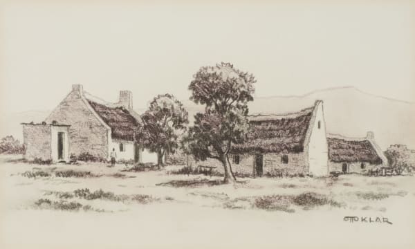 Otto Klar; Cape Dutch House with Figure I