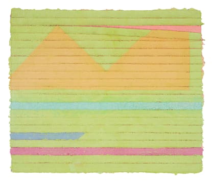 Lynda Ballen; Geometric Composition with Orange Triangles