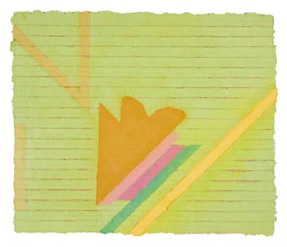 Lynda Ballen; Abstract Composition in Orange, Pink and Green