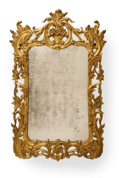 Rococo style giltwood wall mirror, 19th century