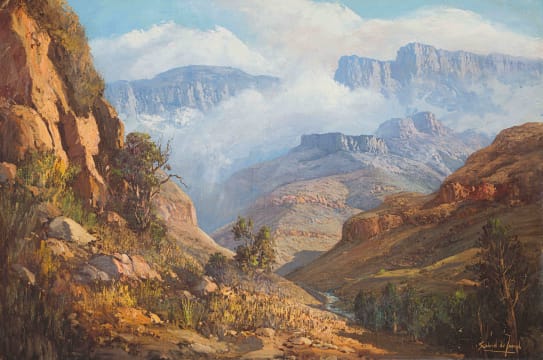 Gabriel de Jongh; Mountainous Landscape with Valley