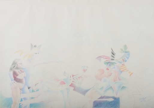Braam Kruger; Surreal Landscape with Nude Figures