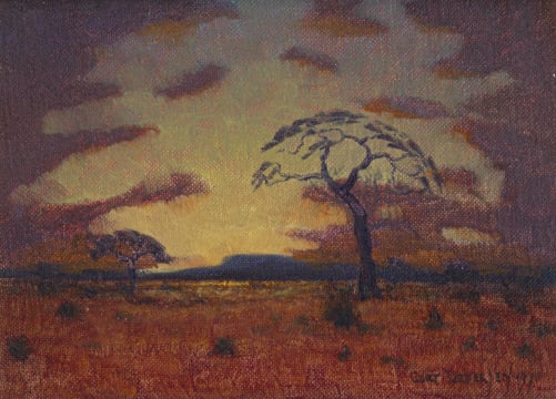 Gert Pietersen; Landscape with Trees and Distant Mountains