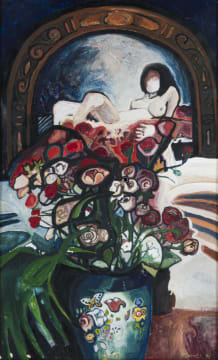 Jennifer Lynne Crooks; Nude in a Mirror with Vase of Flowers
