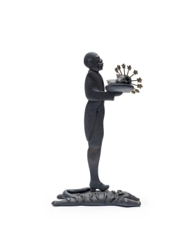 Peter Schütz; Untitled (Dumb Waiter with Haloed Head)