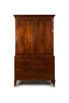 Mahogany linen press, 19th century