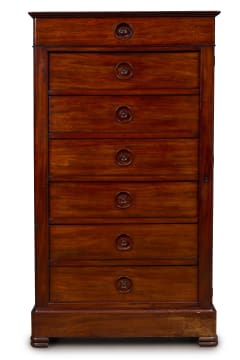 Victorian mahogany Wellington chest, 19th century