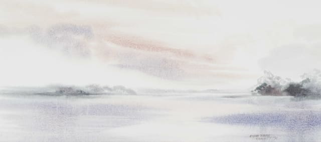 Fiona Ewan-Rowett; Lake with Distant Trees