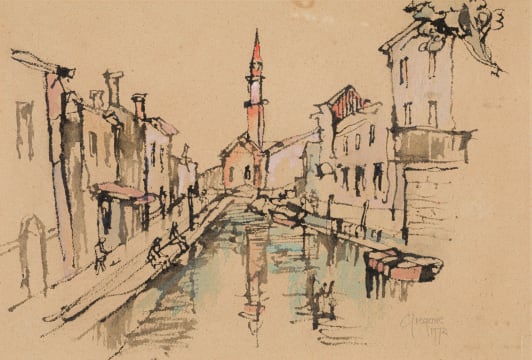 Gregoire Boonzaier; Venezia (recto); Village Scene (verso)
