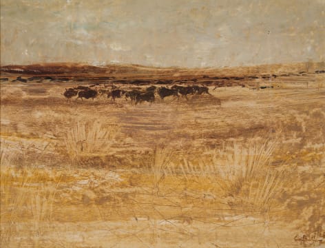 Gordon Vorster; Landscape with Wildebeest