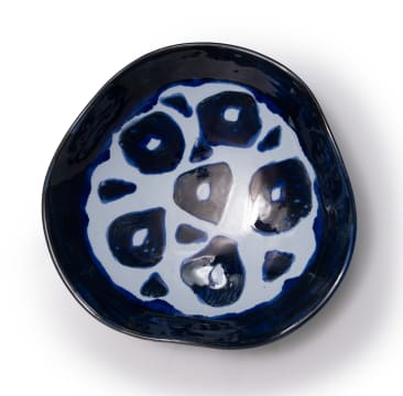A blue and white decorative bowl