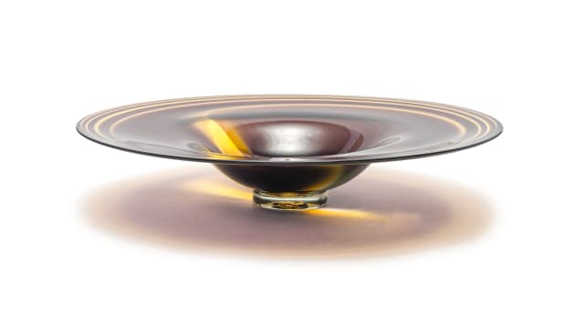 David Reade; Large glass bowl with wide rim