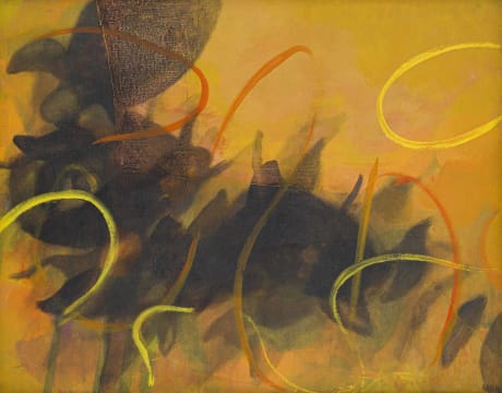 Bill Ainslie; Untitled (Abstract in Orange and Black)