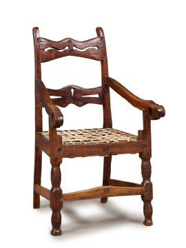 Cape country armchair with wavy top rail, 19th century