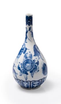 Blue and white vase with figures, 19th century
