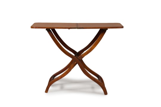 Mahogany folding campaign table, 19th century