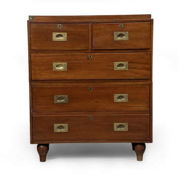 Teak navy chest, 19th century