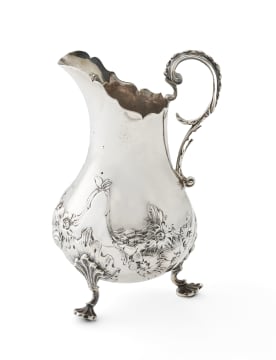 A Victorian silver milk jug, Charles Thomas & George Fox, London, 1842