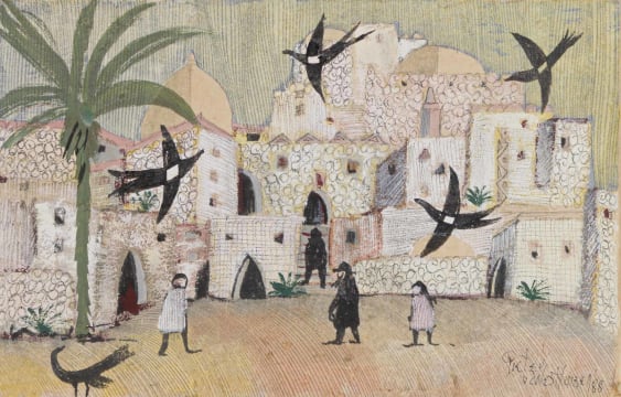Pieter van der Westhuizen; Cityscape with Figures and Temple