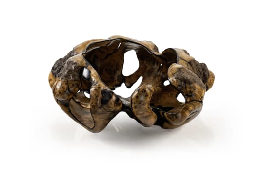 Rodney Band; Walnut root bowl with African blackwood inlay