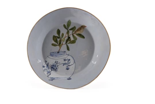 Lisa Ringwood; Plate with vase and bird motif