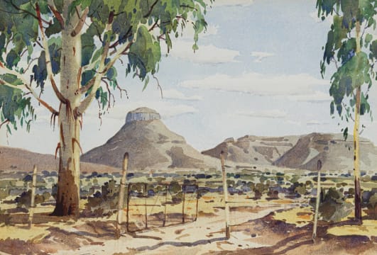 Nils Andersen; Landscape with Farm Gate and Blue Gums