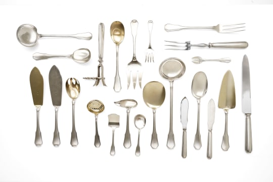 A part set of French silver flatware, c.1838-present
