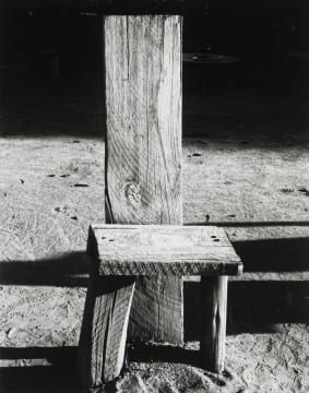 David Goldblatt; A Barber's Chair of Mining Timbers, Outside a Compound on the Luipaardsvlei Estates, Krugersdorp, 1965