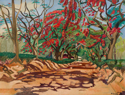 Betsy Fordyce; Lane with Trees in Bloom