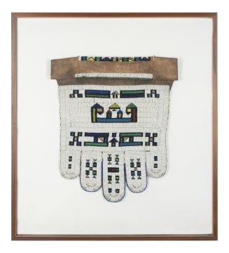 Unrecorded artist; Ndebele woman's marriage apron, c.1970s framed