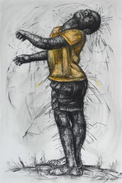 Cromwell Ngobeni; Standing Figure in Yellow
