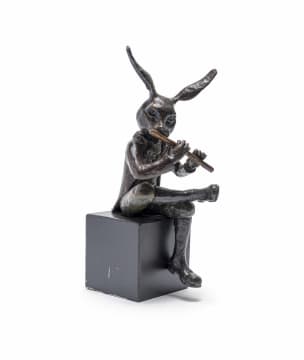 Carol Cauldwell; Rabbit Playing the Flute