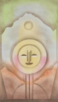 Dan (Daniel) Matshidiso; Abstract Figure in Yellow with Sphere
