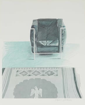 David Hockney; Corbusier Chair and Rug