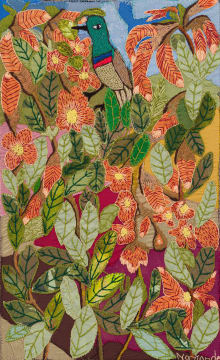 Keiskamma Art Project; Sunbird amongst Flowers and Leaves