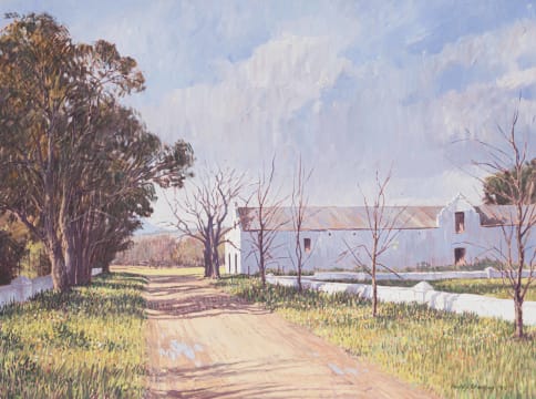 Paddy Starling; Cape Dutch Building along a Road