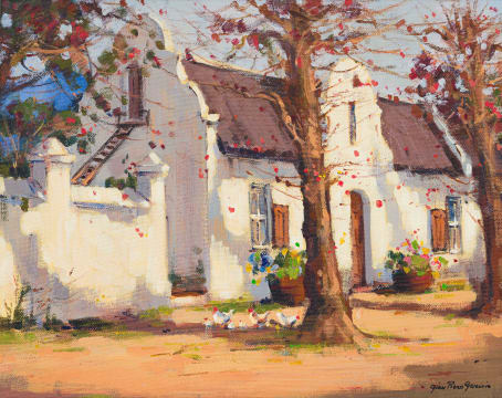 Gian-Piero Garizio; Cape Dutch House with Chickens