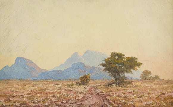 Otto Klar; Namibian Farm Scene with Distant View of Rote Berge