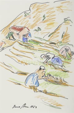 Harvesters on a Hill