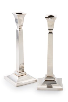 A pair of George V silver candlesticks, British Metallising Co Ltd, London, 1936