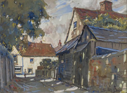 Sydney Carter; Street Scene with Houses