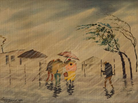 John Koenakeefe Mohl; Country Scene in Windy Rain W. Tvl. (S.A.)